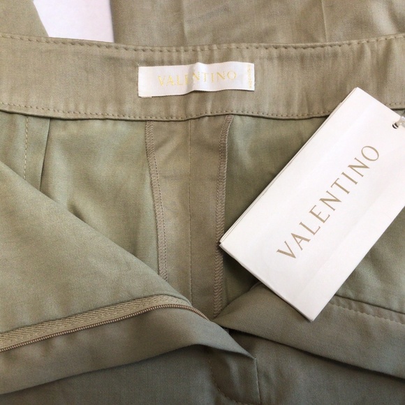 NWT VALENTINO Wide Crop Cotton/Silk Blend Utility Trousers Size 10 - Picture 8 of 9